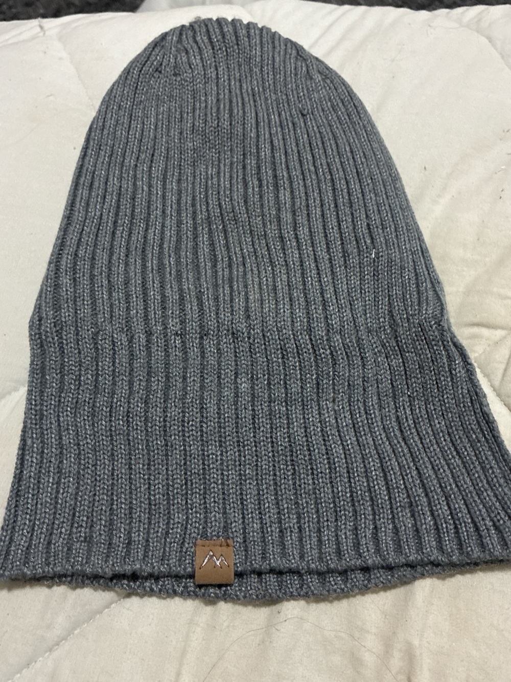 George Gray Ribbed Knit Beanie Hat
